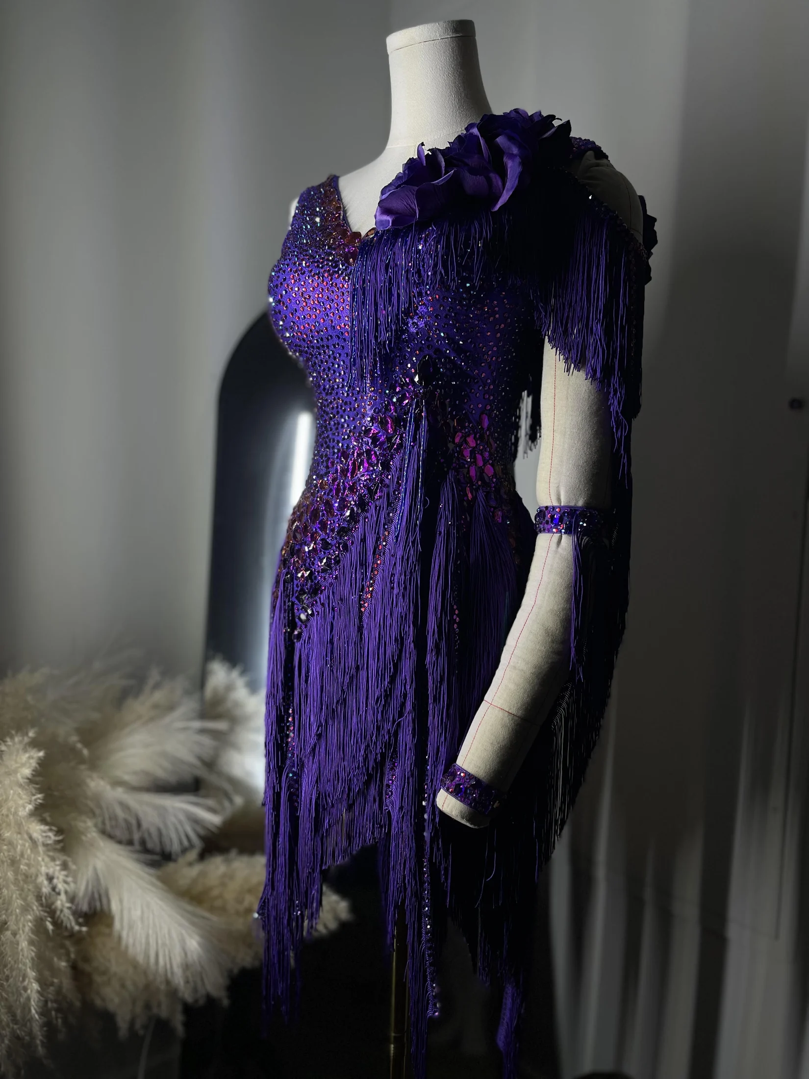 Completed Velocity gown on a dress form