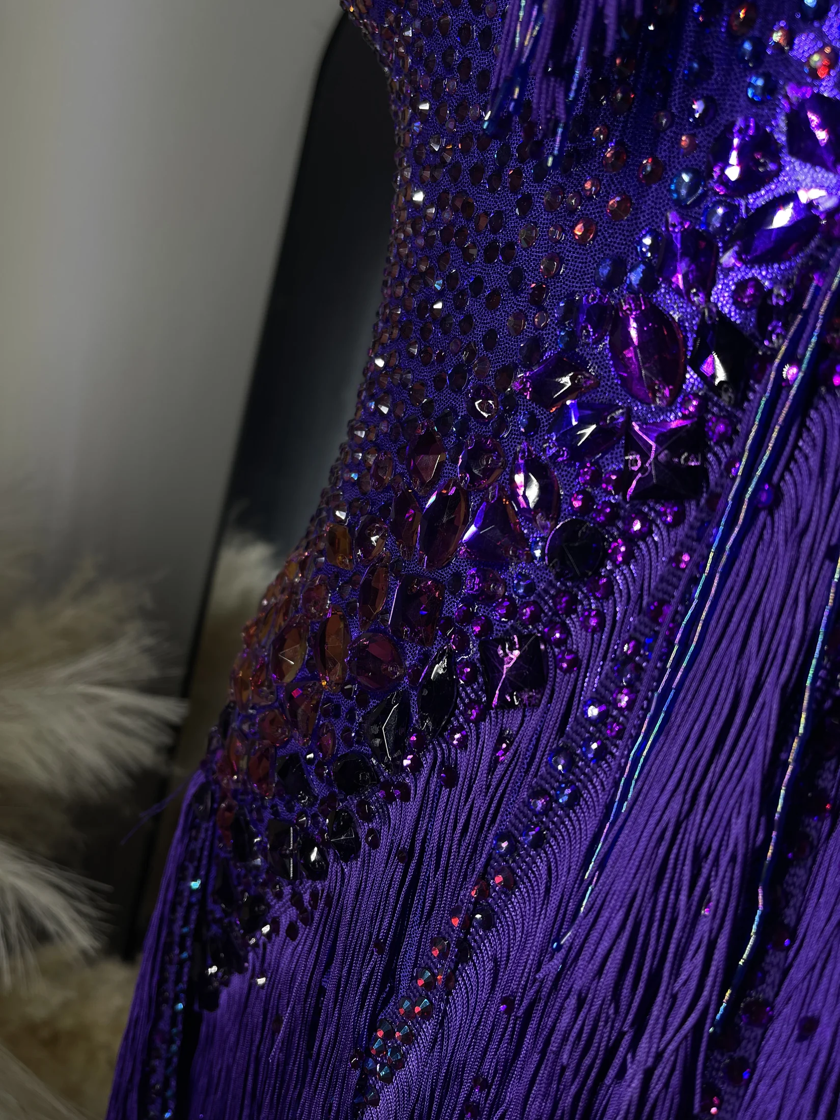 Velocity rhinestone and fringe detail
