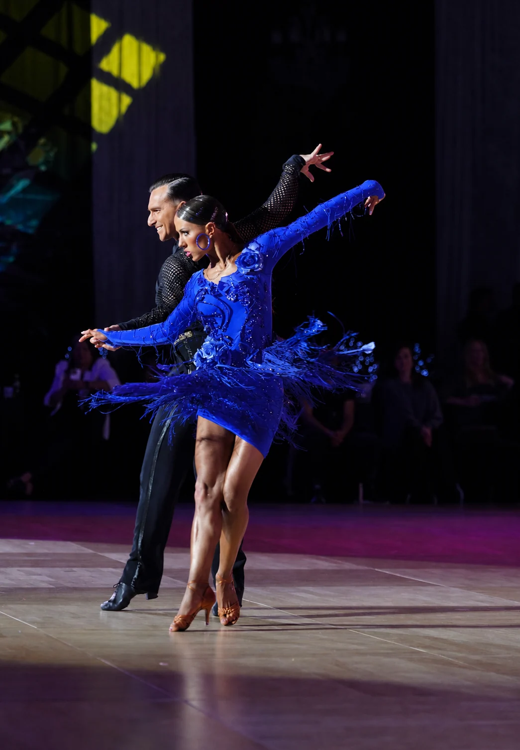 Gravity gown in Latin dance