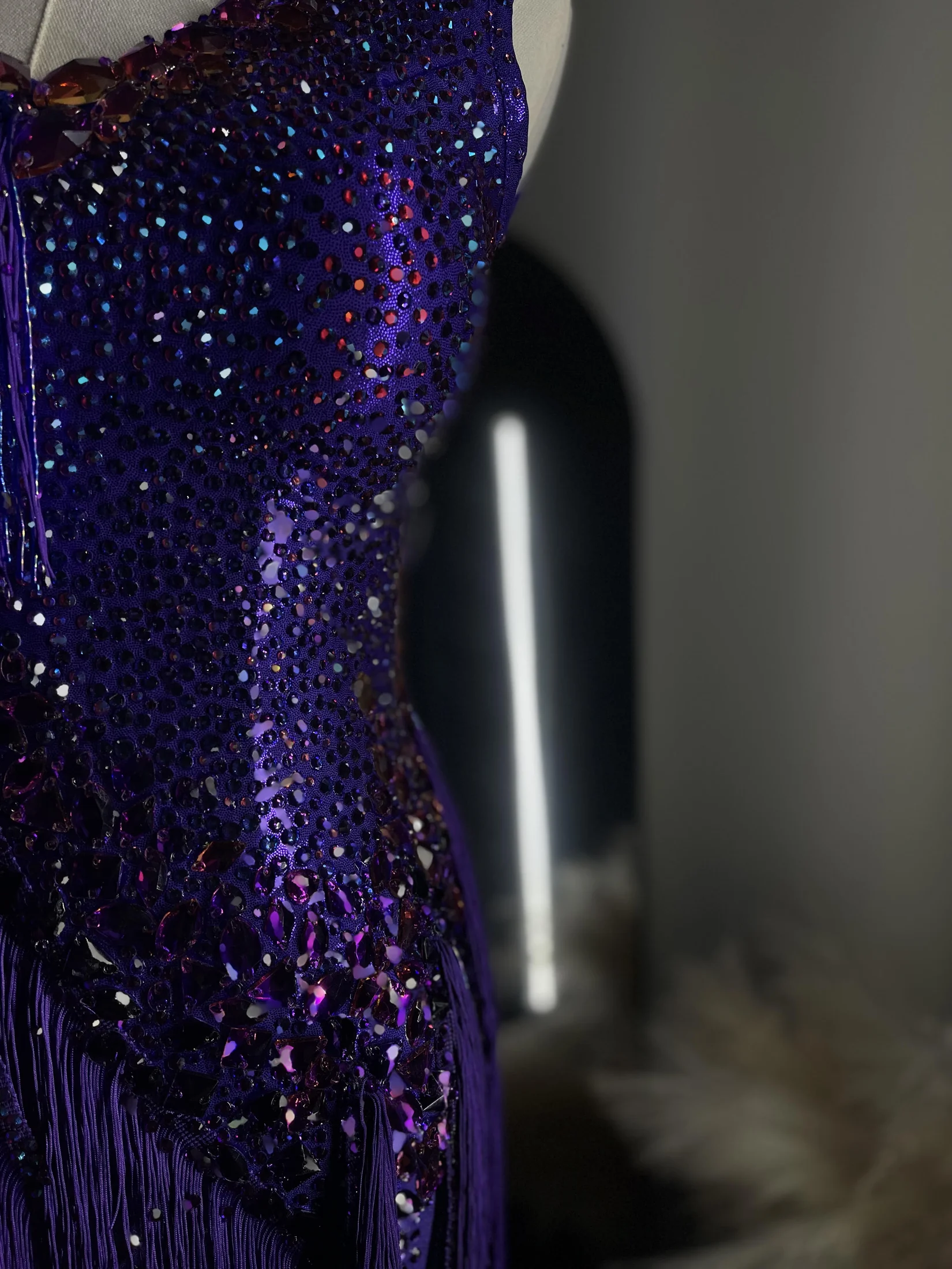 Violet Velocity gown detail