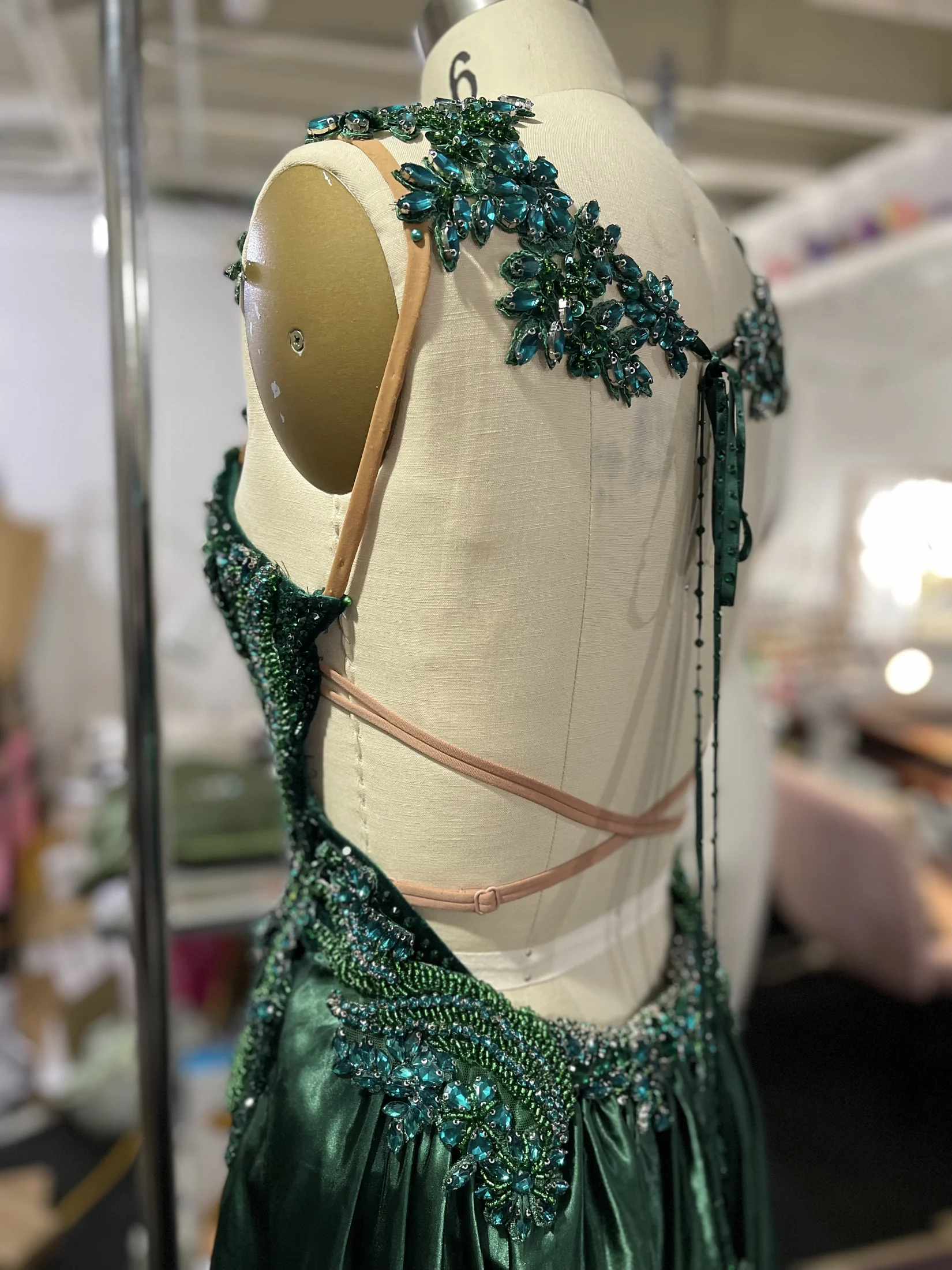Emerald completed gown