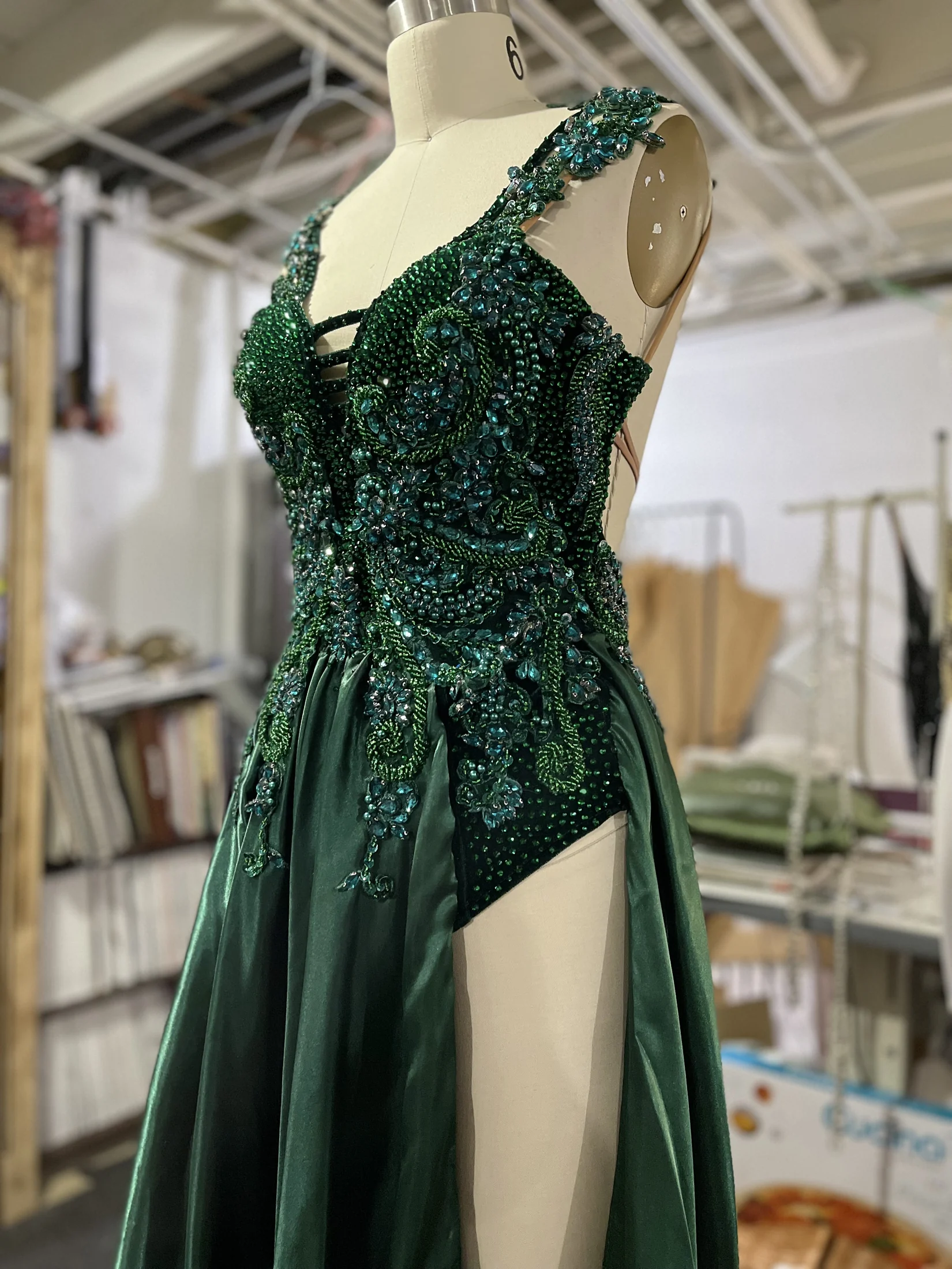 Emerald gown silhouette