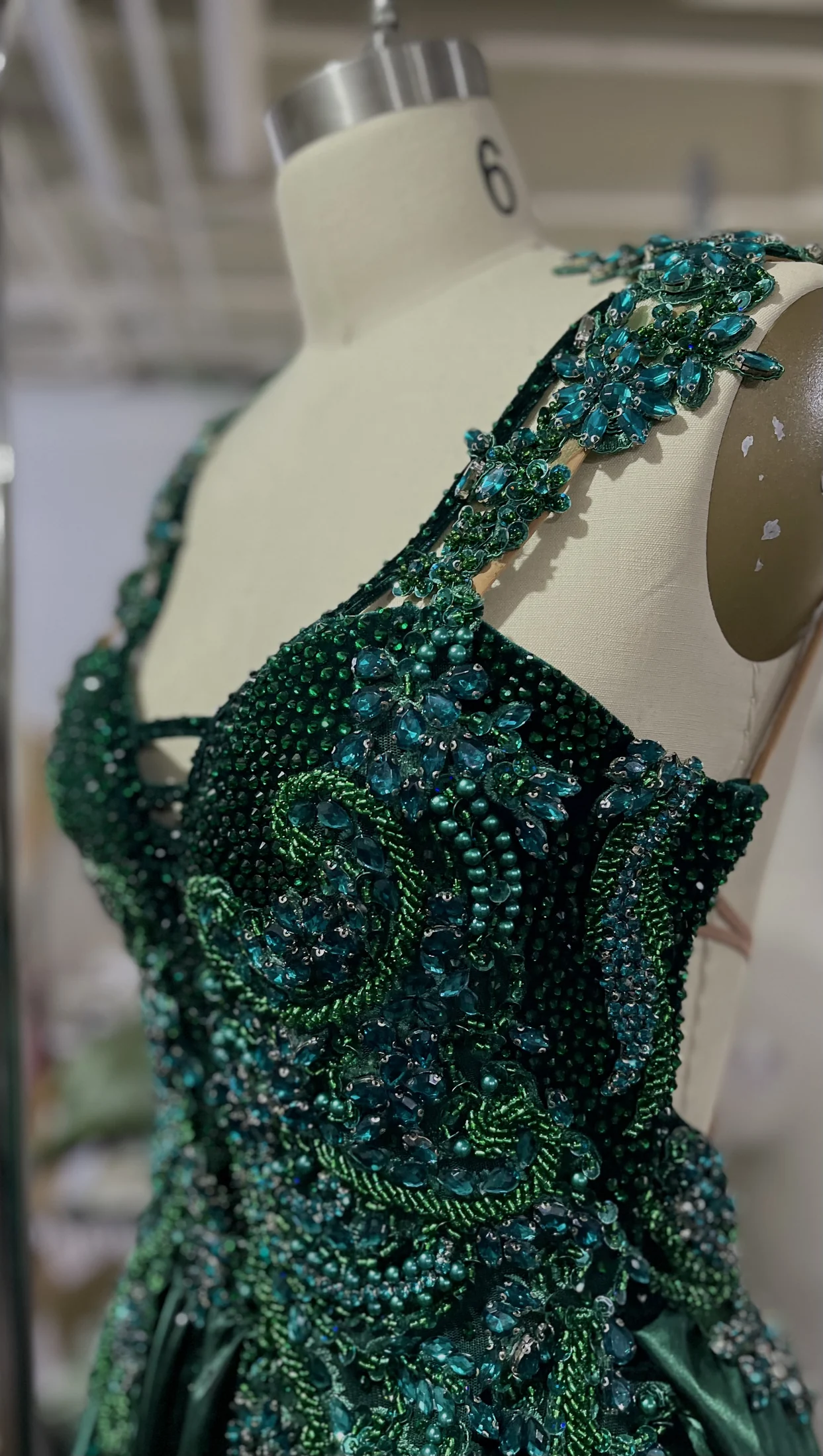 Emerald final dress in light