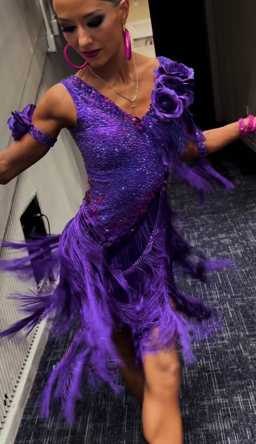 Violet Velocity gown in motion